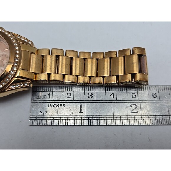 Michael Kors Mini Blair MK5613 Rose Gold Glitz Bezel Multifunction New Battery - Picture 9 of 11
